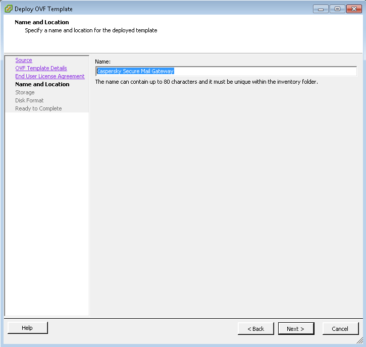 Configuration du nom de la machine virtuelle