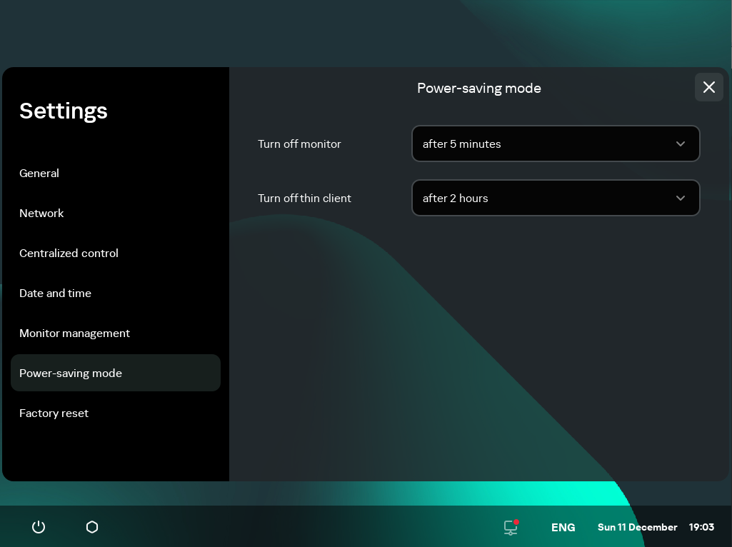 Screenshot of the "Power-saving mode" section.