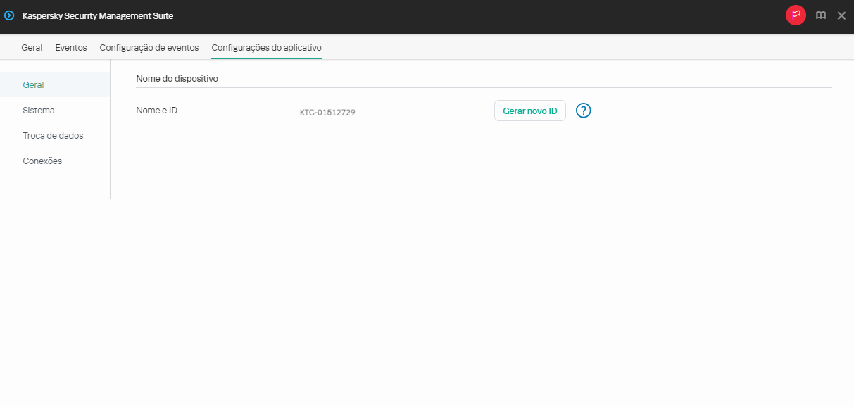 Janela para configurar as principais configurações de um dispositivo por meio do Web Console.