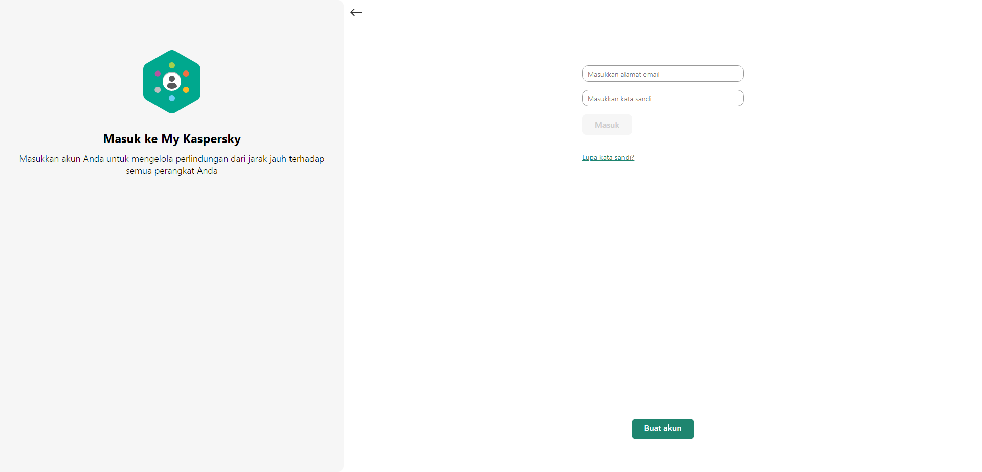 Jendela untuk masuk ke akun dari disk instalasi