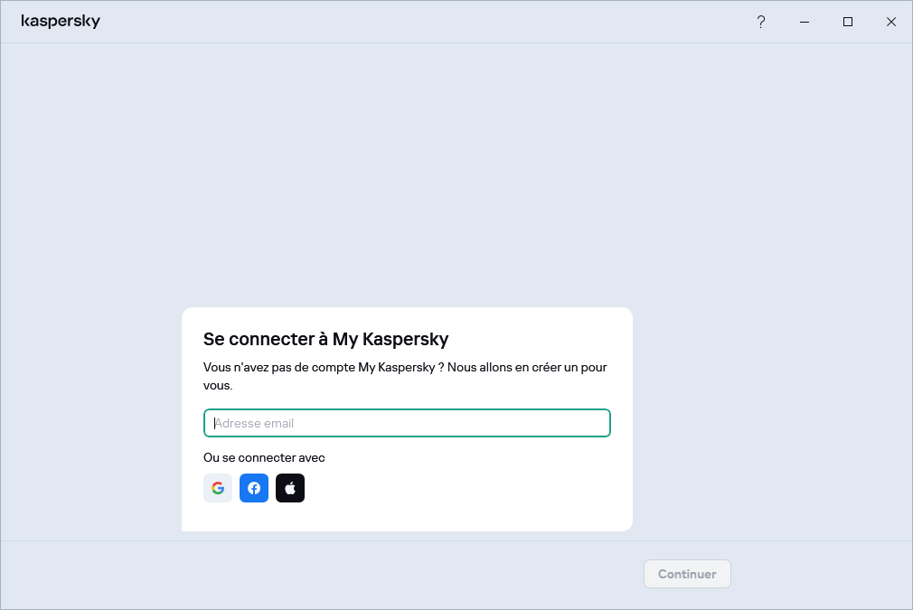 Étape à laquelle vous pouvez vous connecter à My&nbsp;Kaspersky pour restaurer votre abonnement