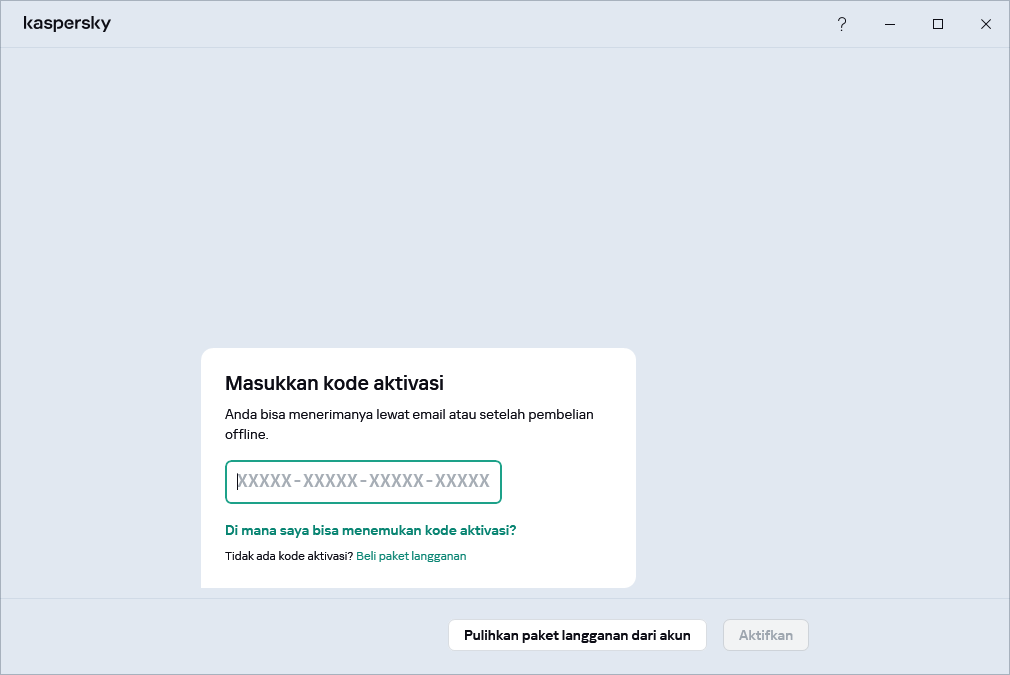 Langkah untuk dapat memasukkan kode aktivasi