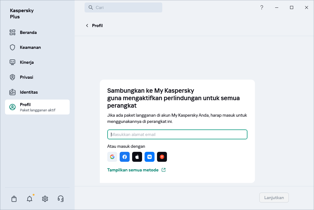 Langkah untuk dapat terhubung ke My Kaspersky