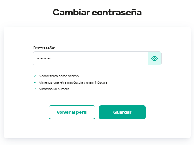 Ventana Configuración de la cuenta de usuario. Pestaña Contraseña.
