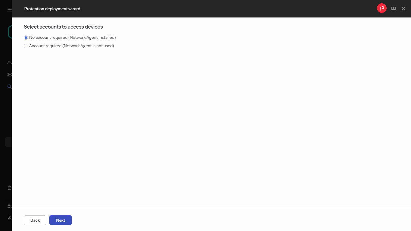 Selecting accounts to access devices.